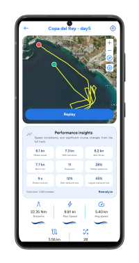 SailAlign sailing performance analysis with GPS route replay, speed metrics and maneuver detection