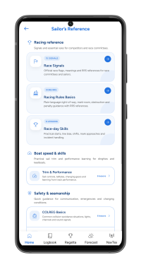 SailAlign Sailor's Reference with race signals, racing rules, COLREG and trim guides
