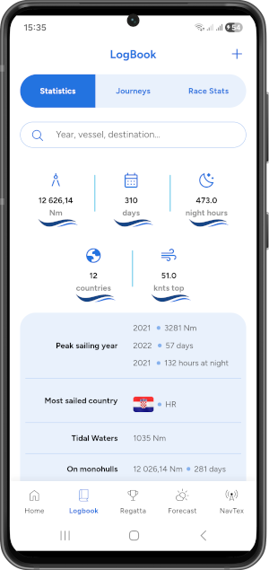 Sailing Logbook & Boat Management in the SailAlign app