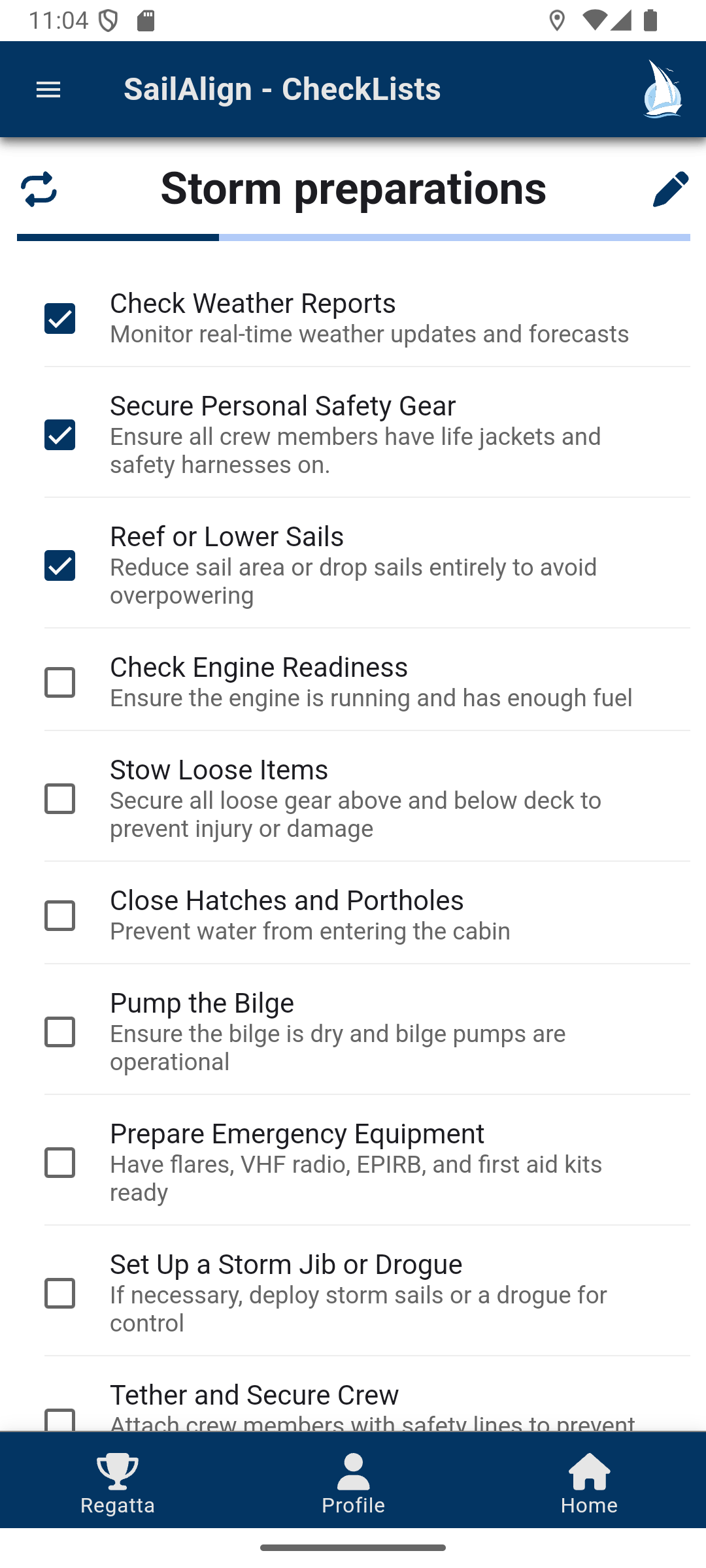 Custom Checklists